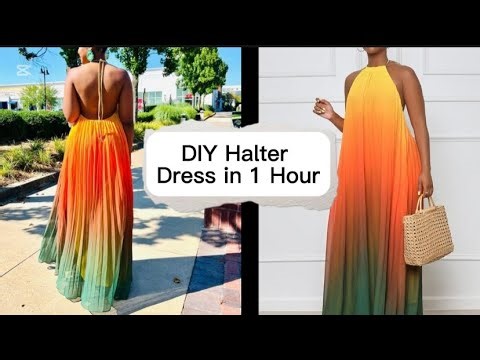 How to Cut &Sew A Backless Halter Neck Dress /Beginners friendly