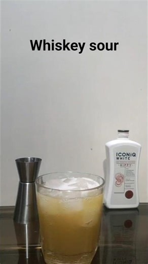 Whiskey Sour. Egg white+lemon+whiskey+sugar syrup 🥃 #shorts #viralshorts #viralvideo #ytshorts