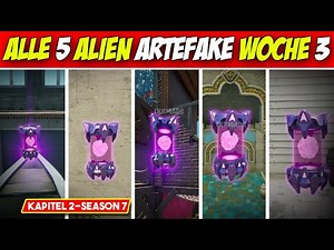 Alle Alien Artefake Woche 3 Fundorte | Stile für Kymera freischalten Fortnite Season 7 Kapitel 2