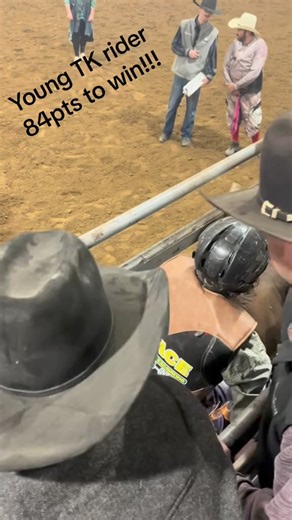 6.4K views · 101 reactions | Young rider mskes a jam up ride!! #tknation #TK #practice #pbr #prca #rodeo #bullfighter #safestvestsinrodeo #bullrider #bulls #bullfighting #winning | Bull Riding | Facebook