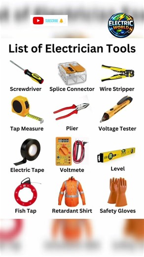 Basic Electrical Tools Every Electrician Uses 🔧⚡ #electrical #equipment #electrian