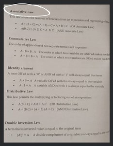 Associative LawThis law allows the removal of brackets from an... | Filo
