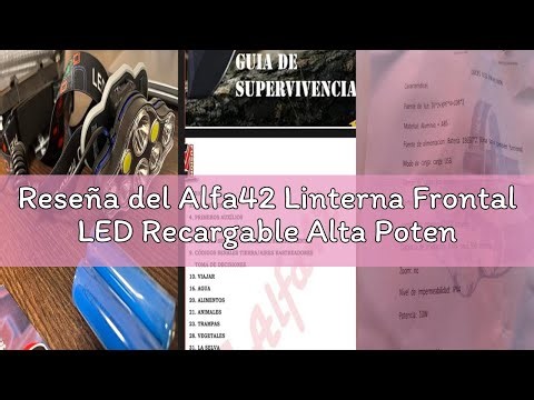 Reseña del Alfa42 Linterna Frontal LED Recargable Alta Potencia con 4 Baterías Incluidas, 8 Modos y