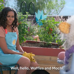 While the kids love watching 📺: Waffles Mochi for the puppet pals, I'm loving it for the celebrity cameos. Who wouldn't want to work for Michelle Obama!?! | Netflix