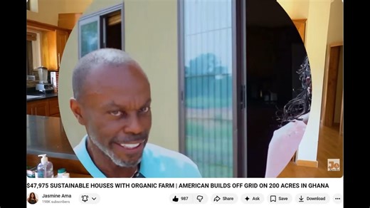 Eric McNeal🇬🇭 on Instagram: "I did this interview with YouTuber Jasmine Ama Jasmine Ama Page in April 2025. Jasmine is actually also a homebuyer in our off-grid, eco-friendly, self-sufficient, and sustainable community. Here she meets one of our homebuyers Antwyne McClendon. You can view the entire video on Jasmina Ama's YouTube channel at https://www.youtube.com/@JasmineAmaa"