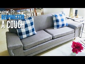 DIY | How To Reupholster A Mid-Century Modern Couch | TUTORIAL!
