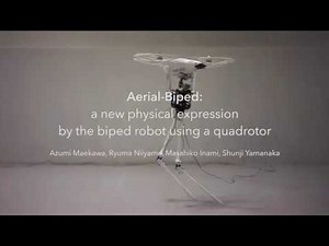 Aerial-Biped: a new physical expression by the biped robot using a quadrotor