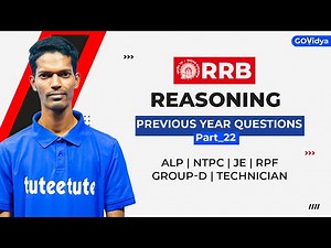 RRB Reasoning | Previous Questions Part-22 ALP, NTPC, JE, RPF, Group-D & Technician #railway
