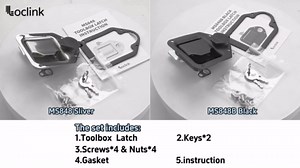 Black Truck Box Latch Replacement kit, Paddle Latch Tool Box Locks with Keys,Truck Box, Trailer Door, RV, Camper, Storage Box, 4.4" L x 3.3" W
