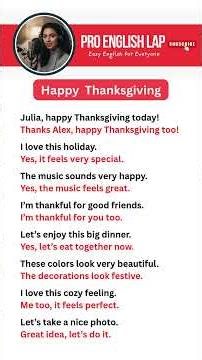 Happy Thanksgiving | Easy English Conversation for Beginners