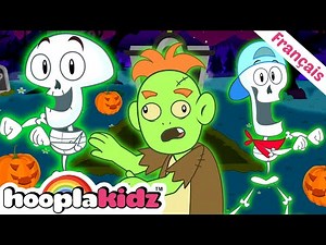 Danse des cinq squelettes fous | Chansons enfantines d'Halloween | HooplaKidz Français