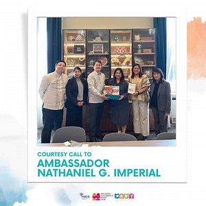 Ahead of the main event, the Philippine delegates of the Bologna Children's Book Fair paid a visit to the Philippine Ambassador to Italy, Nathaniel G. Imperial on April 6, 2024. Mary Ann Ordinario, a governing board member of NBDB and publisher at ABC Educational Development Center Children's Books, presented our Rights Catalog for the book fair to Ambassador Imperial. Meanwhile, renowned illustrator Beth Parrocha and author Russel Molina captured moments with the ambassador, showcasing their pu