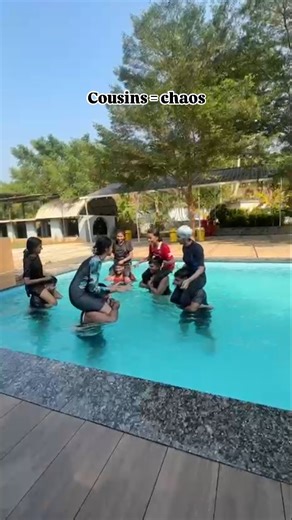 𝓡𝓸𝓼𝓱𝓮𝓵𝓵 𝓓𝓼𝓸𝓾𝔃𝓪 | Dunked but never defeated 💪😏 . . Cousins reunion, pool day, family chaos, pool party games #cousins #poolside #family #cheating #swimming | Instagram