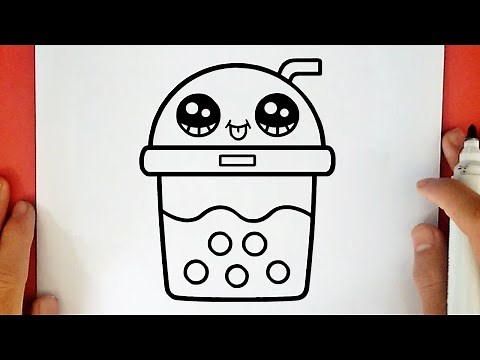 HOW TO DRAW A CUTE BOBA BUBBLE TEA