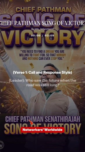 The wording in this song is awww (๑•ᴗ•๑)♡🎵 🤩 Chief Pathman Senathirajah Song of Victory✌🏆🎉 | Networkers' Worldwide