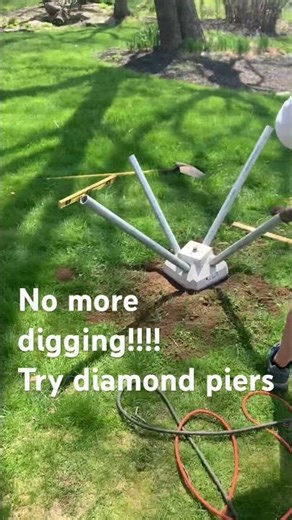Diamond pier install. No more digging use these instead. 10 minutes to install one. #deckbuilding