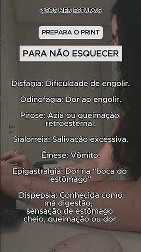 Termos Médicos que você PRECISA conhecer: sintomas, disfagia, pirose...- pt 6 #medicina #dicas #med
