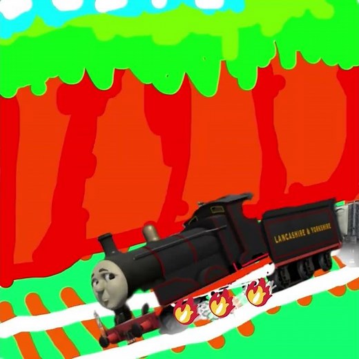 James is a runaway with his brakes on fire! animation ￼| Thomas & Friends ￼