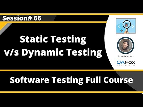 Static Testing and Dynamic Testing (Software Testing - Session 66)