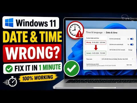 Windows 11 Date & Time Wrong? Fix It in 1 Minute (100% Working)
