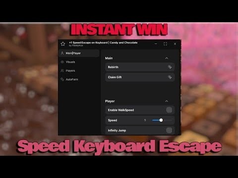 Speed Keyboard Escape Script NO KEY - INSTANT WIN, AUTO WALK, SPEED BOOST, INF JUMP, AUTO REBRITH 🔥