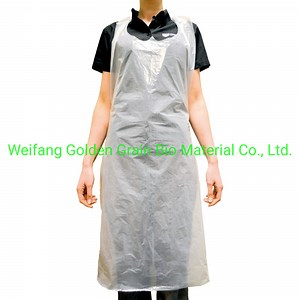 [Hot Item] Compostable Eco Friendly Disposable Plastic Apron Biodegradable Corn Starch Kitchen Plastic Apron