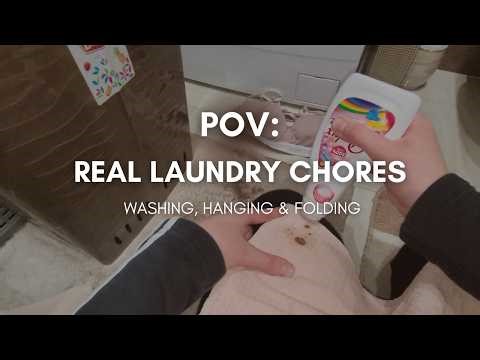 POV: Realistic Laundry Day | Washing, Hanging & Folding | No Talking Satisfying ASMR