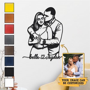 Custom Portrait Metal Sign, Personalized Photo Sign, Couple Gift, Family Portrait, Anniversary Gift, Unique Wall Art, Home Deco - Etsy