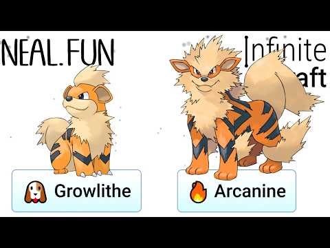 How to Make Growlithe and Arcanine Evolution in Infinite Craft | Growlithe and Arcanine Evolution