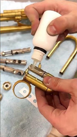 Assembling the trumpet step by step