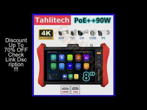 CCTV Tester 8" Monitor 4K H.265 IP 8MP AHD/TVI/CVI CCTV Camera Testing Tool HDMI & VGA input Cable T