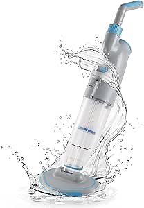 Cordless Handheld Pool Vacuum, Rechargeable Pool Cleaner with 2-Speed Cleaning Mode, 19GPM Suction, Dual Filter System, 60 Mins Run Time, Perfect for Above/In-Ground Pools, Spas, Hot Tubs