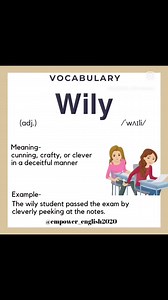 188K views · 2.2K reactions | WILY (adj.) skilled at gaining an advantage, especially deceitfully   Post notifications ! Like ❤️, share, comment, and save ! Make a sentence using this word. . . . . Examples:  He's a wily negotiator, always getting the upper hand.  The con artist's wily schemes fooled many. . . . #vocabulary #wordoftheday #wily #empower_english2020 | Empower English | Facebook