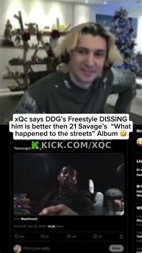xQc says DDG's DISS Freestyle is better then 21 Savage's "What happened to the streets" Album #xqc