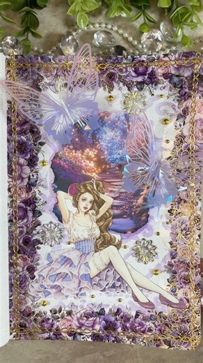 ASMR | Purple scrapbook page 💜🪻#scrapbooking #asmr #relax #journaling