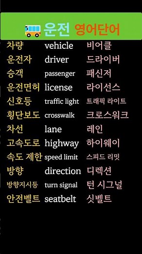 12단어 화이트영어 운전 필수 영어단어 12개 세트 🚗 초보도 쉽게 외우는 Daily English