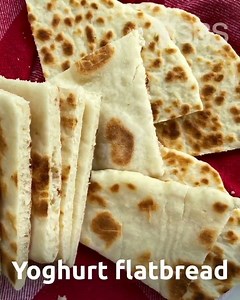 Just yoghurt, self-raising flour and a pinch of salt come together to make fresh, fluffy flatbread 😋 Get the recipe via SBS Food here: https://bit.ly/3Lxyvvw | SBS Australia