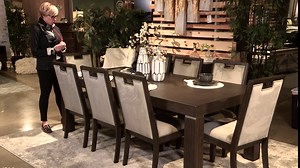 Signature Design by Ashley Hyndell Contemporary Dining Extension Table, Seats up to 8, Dark Brown