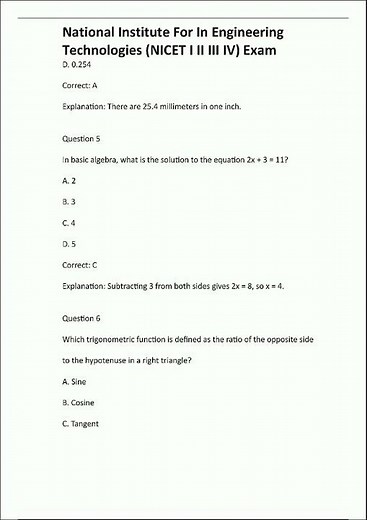 National Institute For In Engineering Technologies NICET I II III IV Exam video