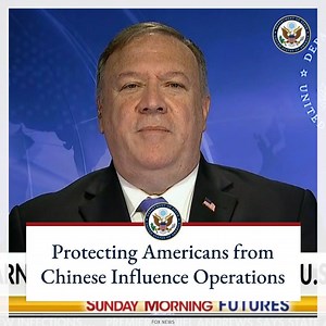 17K views · 1.6K reactions | Secretary Pompeo: The Chinese Communist Party is running espionage operations inside the United States and attempting deep-influence targeting of American business leaders and elected officials. We’re taking this threat seriously and are going to protect the American people. | U.S. Department of State | Facebook