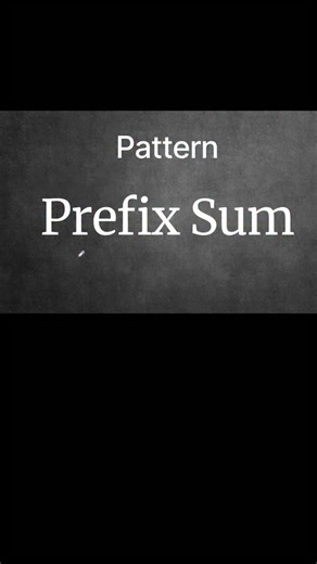 Vamsi krishna | Prefixsum Pattern | Dsa series Day14 #dsaseries #dsa #prefixsum #prefixsumpattern | Instagram