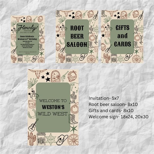 Western Birthday Party Bundle | Howdy Partner Invitation, Signs (instant Download) - Etsy