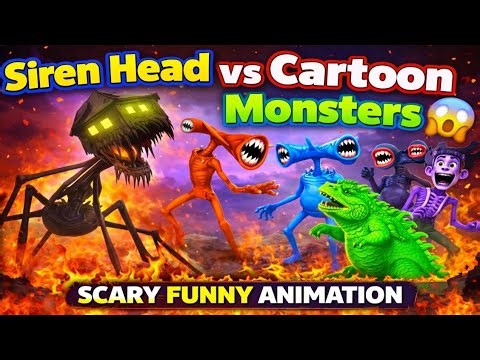 Siren Head vs Cartoon Monsters 😱 | Scary Funny Animation Compilation