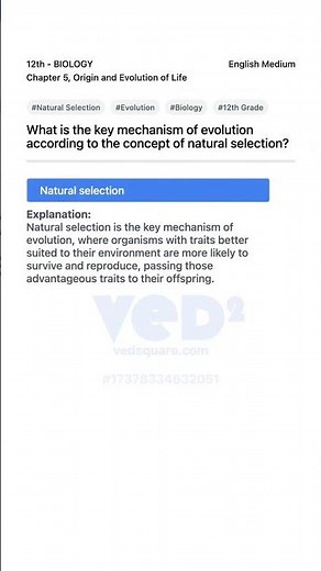 Natural Selection Key Mechanism of Evolution Biology 12th