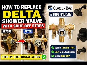 How to Replace a Delta Shower Valve with Shut-Off Stops | Glacier Bay #1002 813 587 Installation