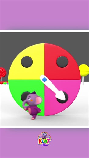 🌈🛞 Spin the Color Wheel – Learn COLORS for Kids! #shorts #kidseducation #kenttheelephant