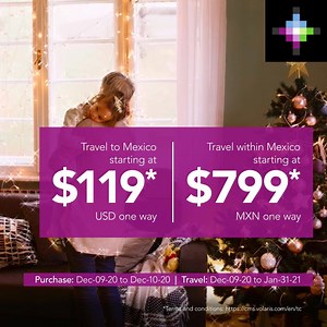 4.1K views · 35 reactions | Wrap up your year with your loved ones  We have flights starting at only $119 USD: https://bit.ly/3a4bRZo Book your trip now to travel from December 2020 and January 2021. | Volaris | Facebook