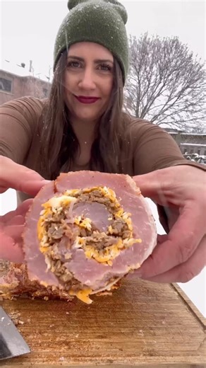 Kara 🔥 Backyard BBQ Mom on Instagram: "ULTIMATE Peameal Bacon Pinwheel YOU need to try. Cause I believe you can pinwheel just about almost anything. Let’s make this peameal bacon pinwheel together outside in the snow @scaleandtailor . . What Is Peameal Bacon Pinwheel? It’s pork loin that is cured and rolled in cornmeal. It is a staple in Canadian food from southern Ontario. We twisted this into a peameal bacon pinwheel for ultimate delicious breakfast. . . 👇🏼 FULL Peameal Bacon Pinwheel Recip