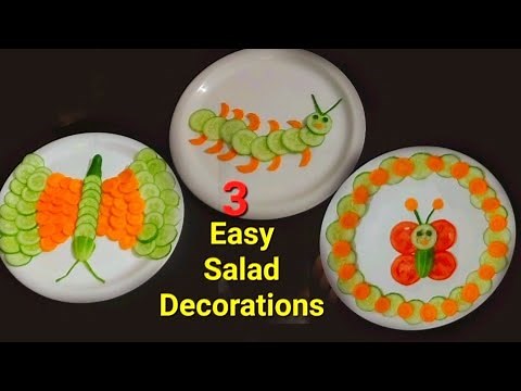 3 Beautiful And Easy Salad Decorations Ideas For competition Step By Step Neelam Ki Recipes