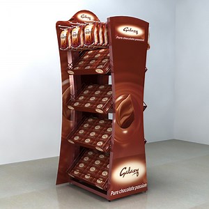 [Hot Item] Custom Made Pop Cardboard Chocolate Display Stand Snack Food Pop up Display Stand